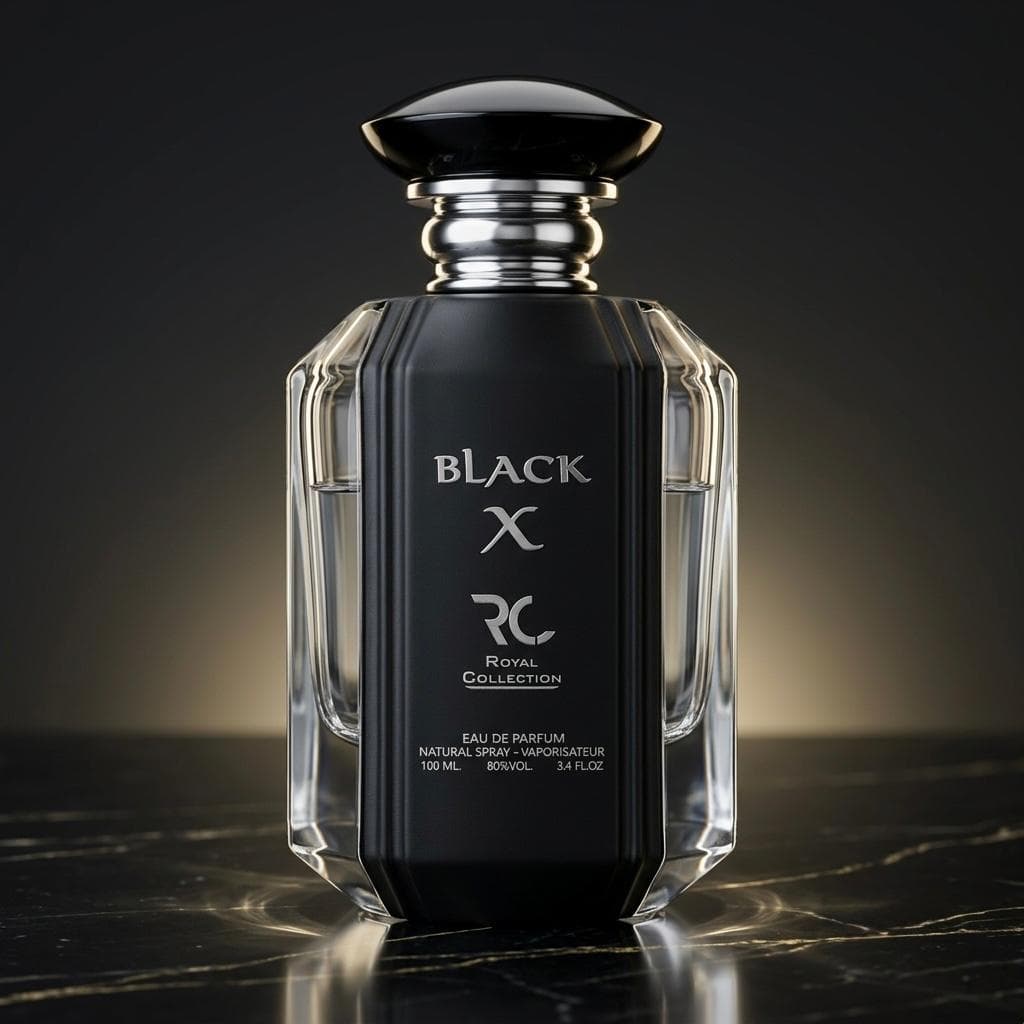 Black X perfume bottle, 100ml Male fragrance, barcode 3296665478217, Inspiration by Watan.