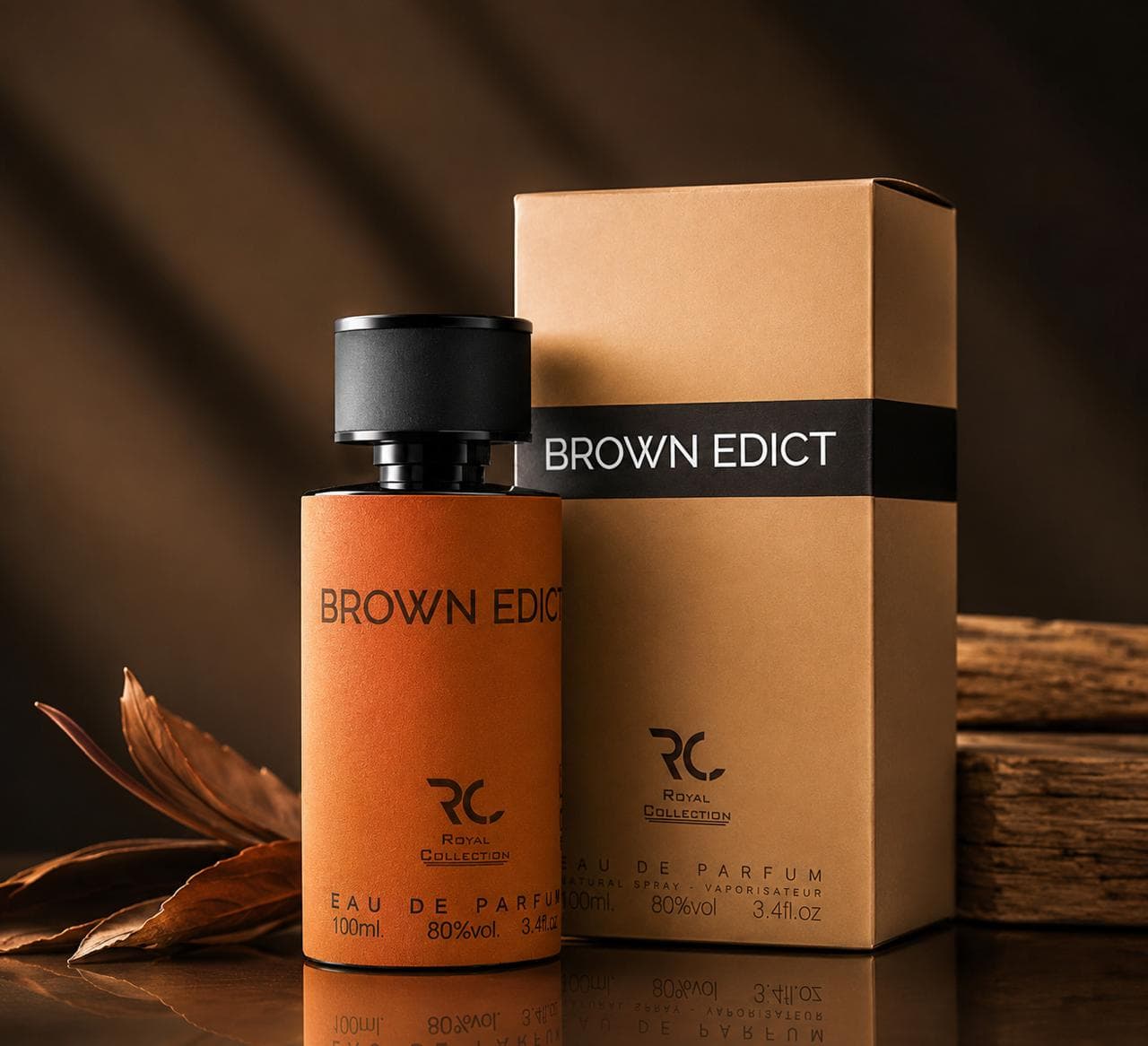 Brown Edict 100ml unisex perfume bottle, barcode 6298837465541, Watan Inspire.